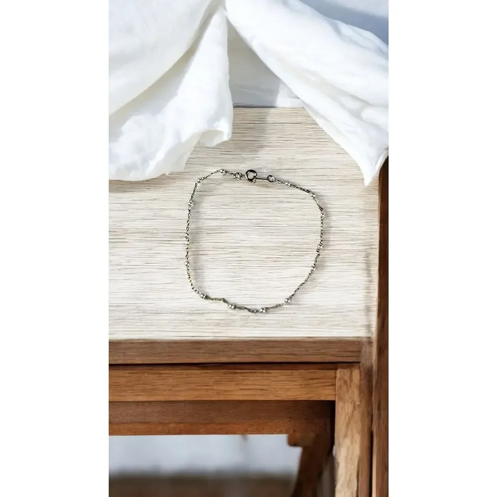 Pearl and Gold Tone Bracelet / Anklet 8.75